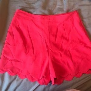Altar’d State electric coral scalloped shorts